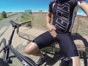 Preview 2 of Pissing lycra in public while cycling