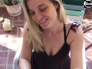 Preview 2 of Amateur couple outdoors fucking on the porch - Erin Electra