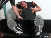 Preview 1 of Hairy stallion Jackson Grant gets restrained and tickled