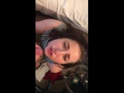 Preview 5 of Sexy 18 year old gets a messy facial