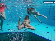 Preview 3 of Three hot horny girls swim together