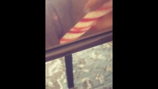 Making My Hot Wet Pussy Cum with a Candy Cane