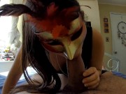 Preview 2 of Hot masked girl gives blowjob!