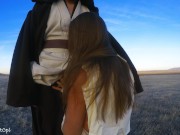 Preview 6 of Rey Blows a Jedi - Star Wars Outdoor Porno Fail