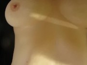 Preview 5 of Jerking off and cumming all over my wife's beautiful natural tits