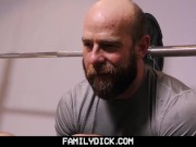 Preview 2 of ❤️FamilyDick-Older tattooed muscle daddy coaches virgin stepson on thick cock