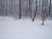 Preview 3 of White stocking outdoor snow fight. Happy New Year wishes from Jeny Smith