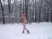 Preview 6 of White stocking outdoor snow fight. Happy New Year wishes from Jeny Smith