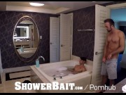 Preview 5 of ShowerBait Str8 bait shower fuck with Casey Everett and Mason Lear