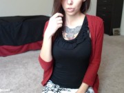 Preview 1 of Inked Camgirl Teasing w/ Perfect Body In Live Show - Big Tits, Eyes & Lips
