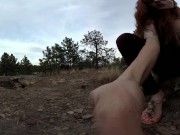 Preview 3 of Giantess Makes Boss Serve Her In Public Until Orgasm! freckledRED 360 VR HD