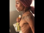 Preview 3 of Girl Fucks Herself With Champagne Bottle