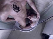 Preview 3 of Rough Facefuck in the shower with tattooed muscle mean guy