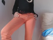 Preview 2 of Pee in my orange jeans