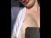 Preview 5 of Teen masturbates outside on balcony