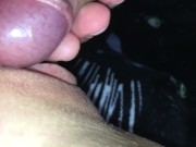 Preview 4 of Big cumshot on pussy CREAMPIE wife in stockings