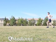 Preview 1 of ManRoyale Hunks get horny and fuck after frisby in the park