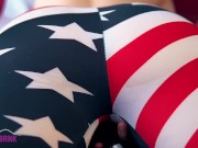 Preview 5 of 4th of July - Wet leggings & Magic Wand vibrator humping! ^__^