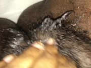 Preview 1 of Fetish Extremely Hairy Creamy Ebony Pussy