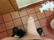 Preview 2 of HUGE Messy Cumshot In Public Toilet - SlugsOfCumGuy