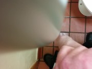Preview 5 of HUGE Messy Cumshot In Public Toilet - SlugsOfCumGuy