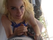 Preview 1 of Break from family BBQ for Blowjob and cum in mouth