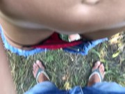 Preview 3 of Outdoor pussyjob cum in my panties and then wears it 4K