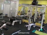 Preview 2 of HUNT4K. Man for money let stranger fuck his slutty girlfriend in gym