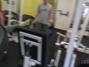 Preview 3 of HUNT4K. Man for money let stranger fuck his slutty girlfriend in gym