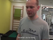 Preview 4 of HUNT4K. Man for money let stranger fuck his slutty girlfriend in gym