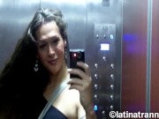 Preview 3 of T-girl Nikki Montero in Mexico mirror selfie masturbation with trannies