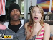 Preview 1 of BANGBROS - Petite White Girl Alyssa Branch Takes Big Black Dick On MOC