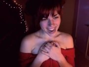 Preview 4 of AwesomeKate - Red Head In Red Dress Cum Control