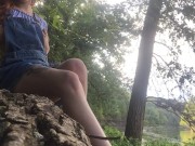 Preview 1 of Petite redhead college teen public mastubation and orgasm by the river