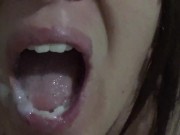 Preview 4 of oral creampie compilation. big homemade loads for the queen of cum