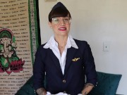 Preview 3 of Flight Attendant Role Play Mile High Blowjob with Facial Cumshot