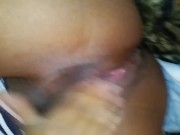Preview 6 of Step father watches Ebony pussy creams wet major leakage covid 19