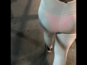 Preview 3 of Wife in see through white body suit with peaches visible panties