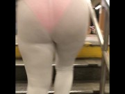Preview 4 of Wife in see through white body suit with peaches visible panties