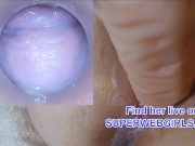 Preview 2 of Inside vagina creamy cervix bihg dildo camera real orgasm