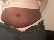 Preview 4 of Big belly babe can't fit tight jeans