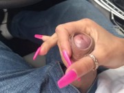 Preview 5 of Uber waiting station,blowjob in my car plus cum eating