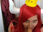 Preview 6 of cock hungry Bowsette blowing a dildo cosplay