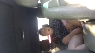 Blonde PAWG Backseat Car Masturbation