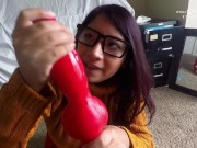 Preview 2 of Velma gives scooby sloppy DOG Bj, lots of cum,drool,spit & cum facial