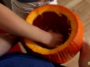 Preview 1 of Pumpkin fuckin' leads to sex with hot babe!