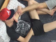 Preview 4 of Two Sexy Gay Boys Sucking Each Others Toes