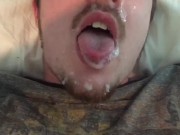Preview 4 of Legs Up Self Facial Compilation! Cumslut Covers His Face & Fills His Mouth!