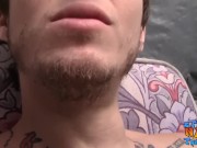 Preview 1 of Inked perv Blinx tugs cock before dripping jizz