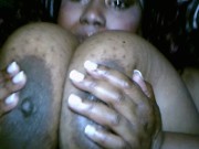 Preview 3 of Huge ebony tittyfuck with cumshot